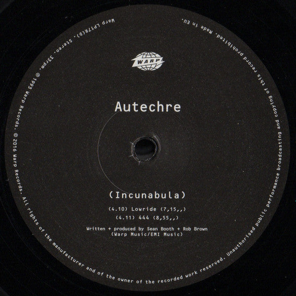 Autechre "Incunabula"
