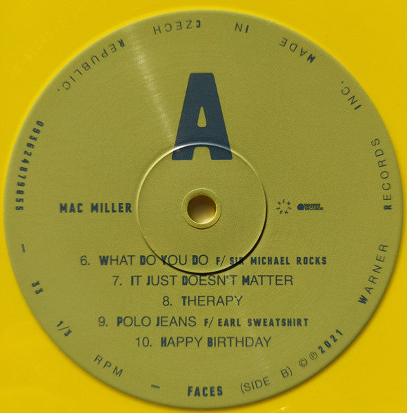 Mac Miller "Faces" (Yellow Vinyl)