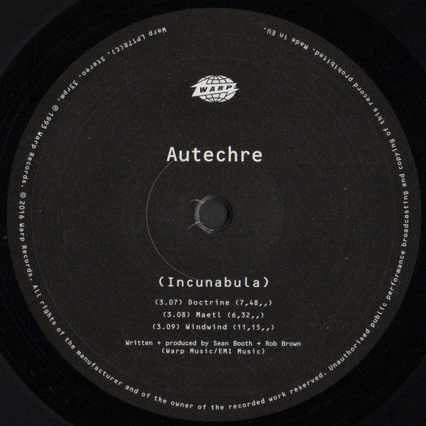 Autechre "Incunabula"