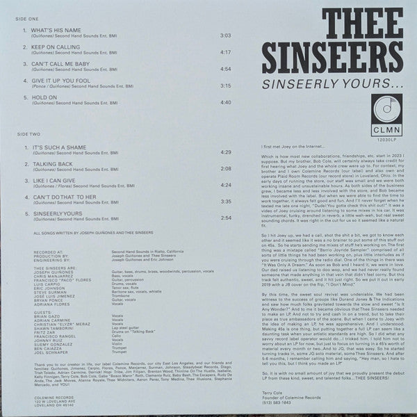 Thee Sinseers "Sinseerly Yours"